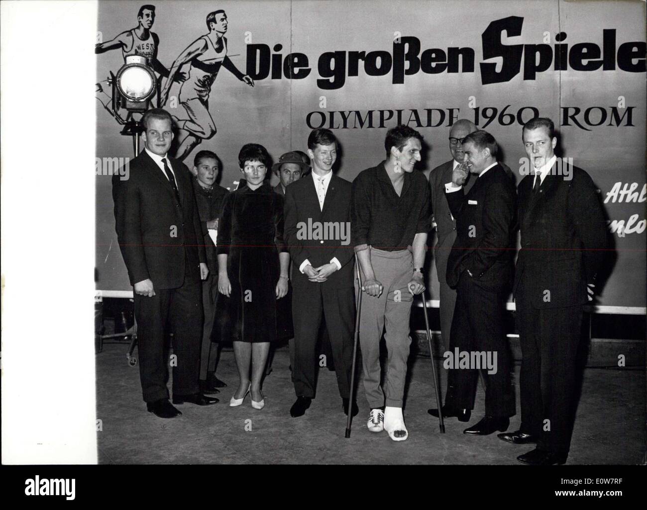 Nov. 11, 1961 - Olympic Sportsmen visit ''The Great Plays'' The festive performance in Munich of the Italian colour film '' The Stock Photo
