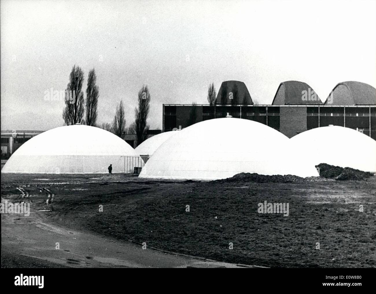 Jan. 01, 1962 - International Furniture Show, Koln; This interesting plastic ''Iglus'' are exhibition-tents, shown from an Dankark architect on the ''International Furniture Show' in Koln, West Germany. Stock Photo