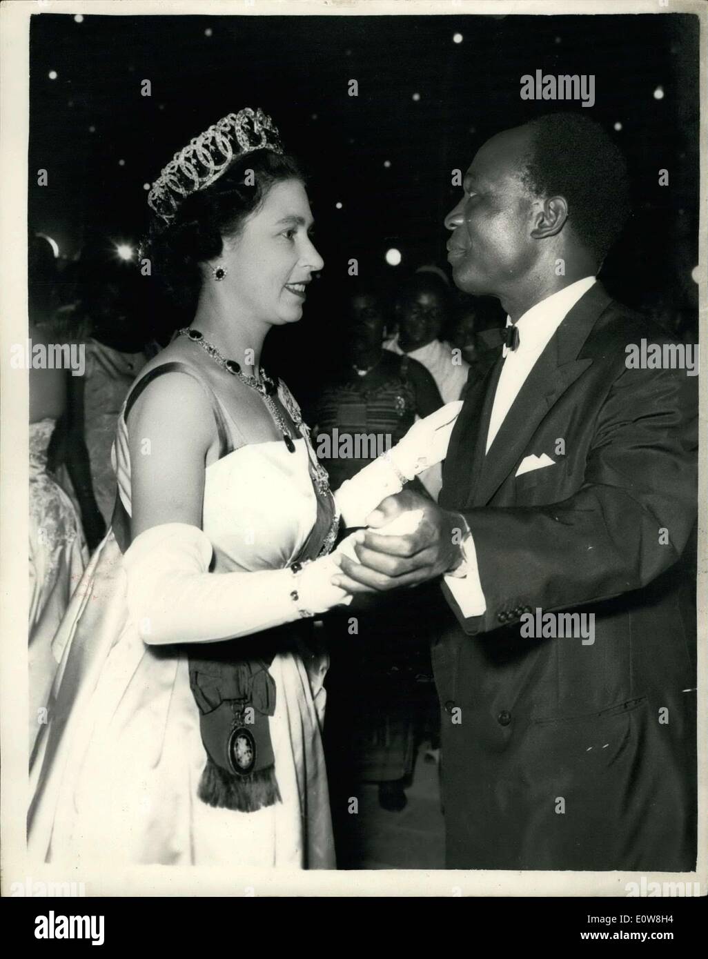 Nov. 20, 1961 - Queen dances the ''High Life'' with Dr. Nkrumah