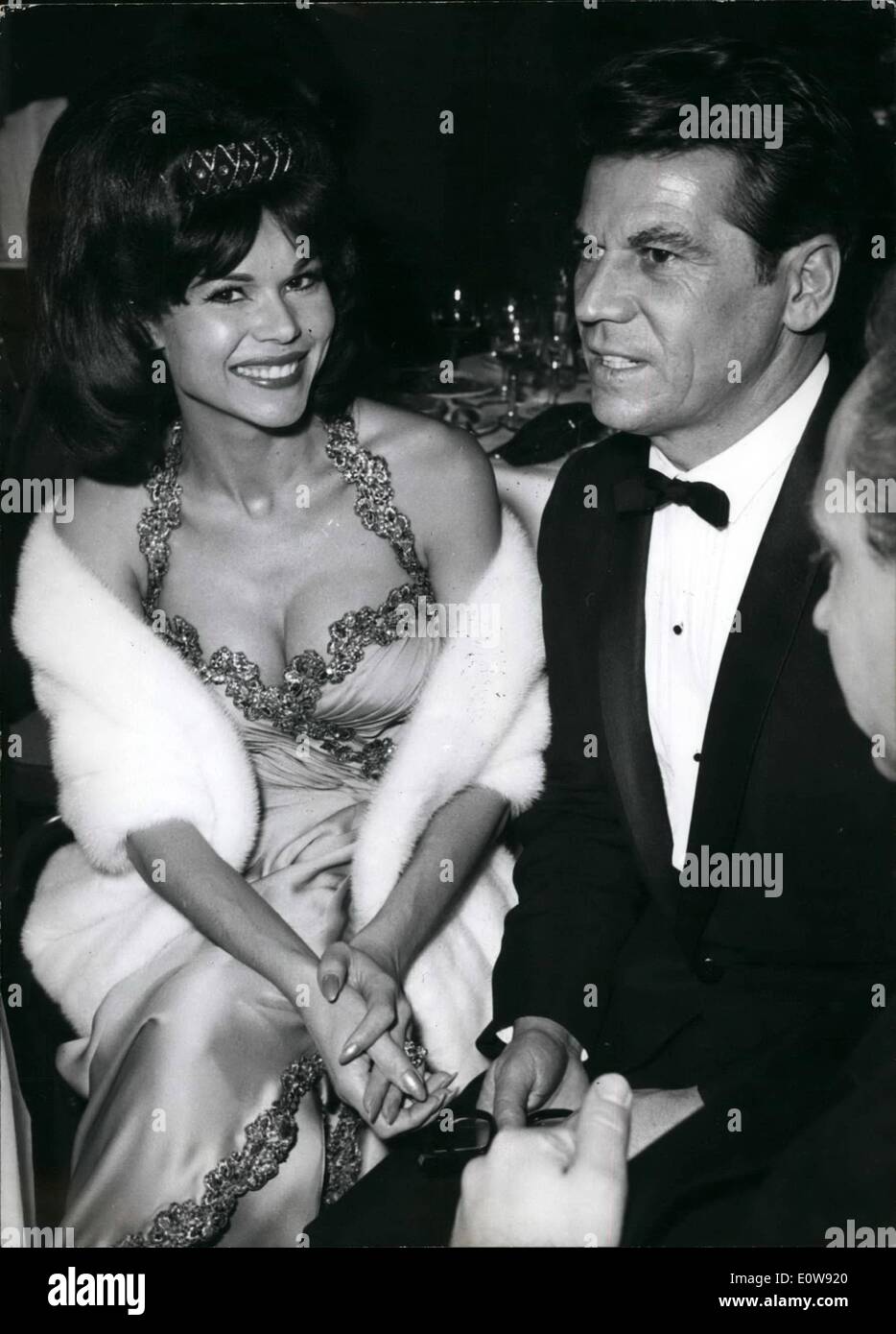 Feb. 02, 1962 - Bal pare in Munich; Many famous people were guests at the Bal Pare held in Munich on Feb. 16th, in the Hotel Bayericher hof. Photo Shows Laya Raki, the German actress who became rather popular not only by her films but also by her scandals, with her husband, Ray Rondell. Stock Photo