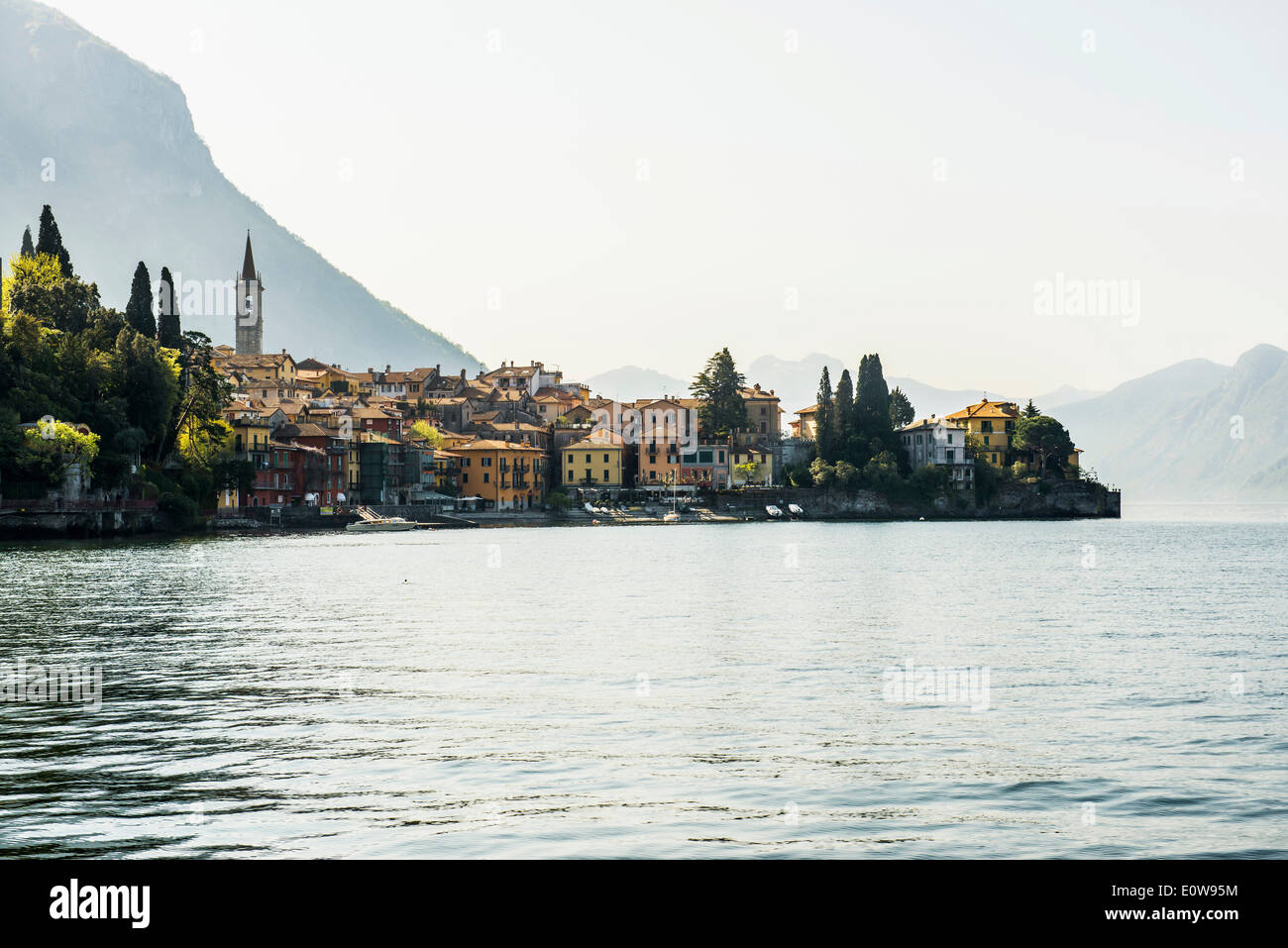 Village on the lake, Varenna, Lake Como, Lago di Como, Lecco province, Lombardy, Italy Stock Photo