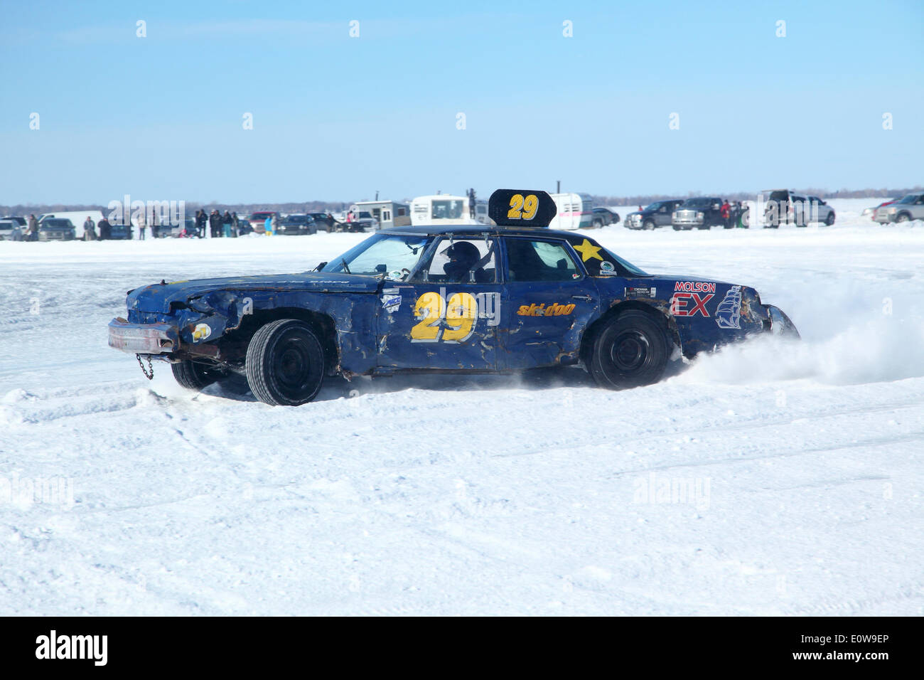 Race car, ice racing event, Beauharnois, Quebec Province, Canada Stock