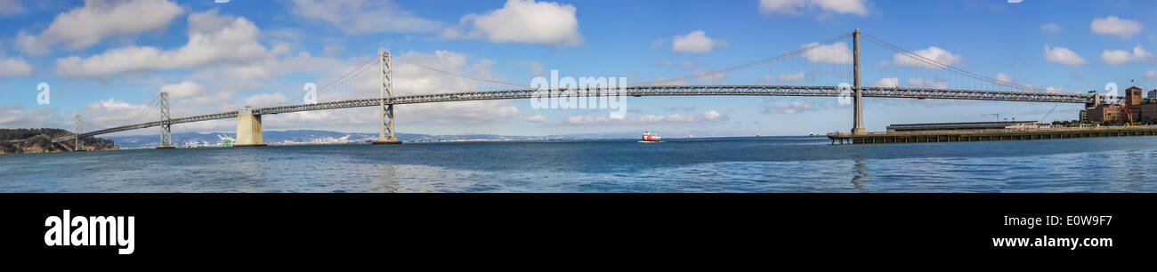 Oakland Bay Bridge, Embarcadero, San Francisco, California, United States Stock Photo
