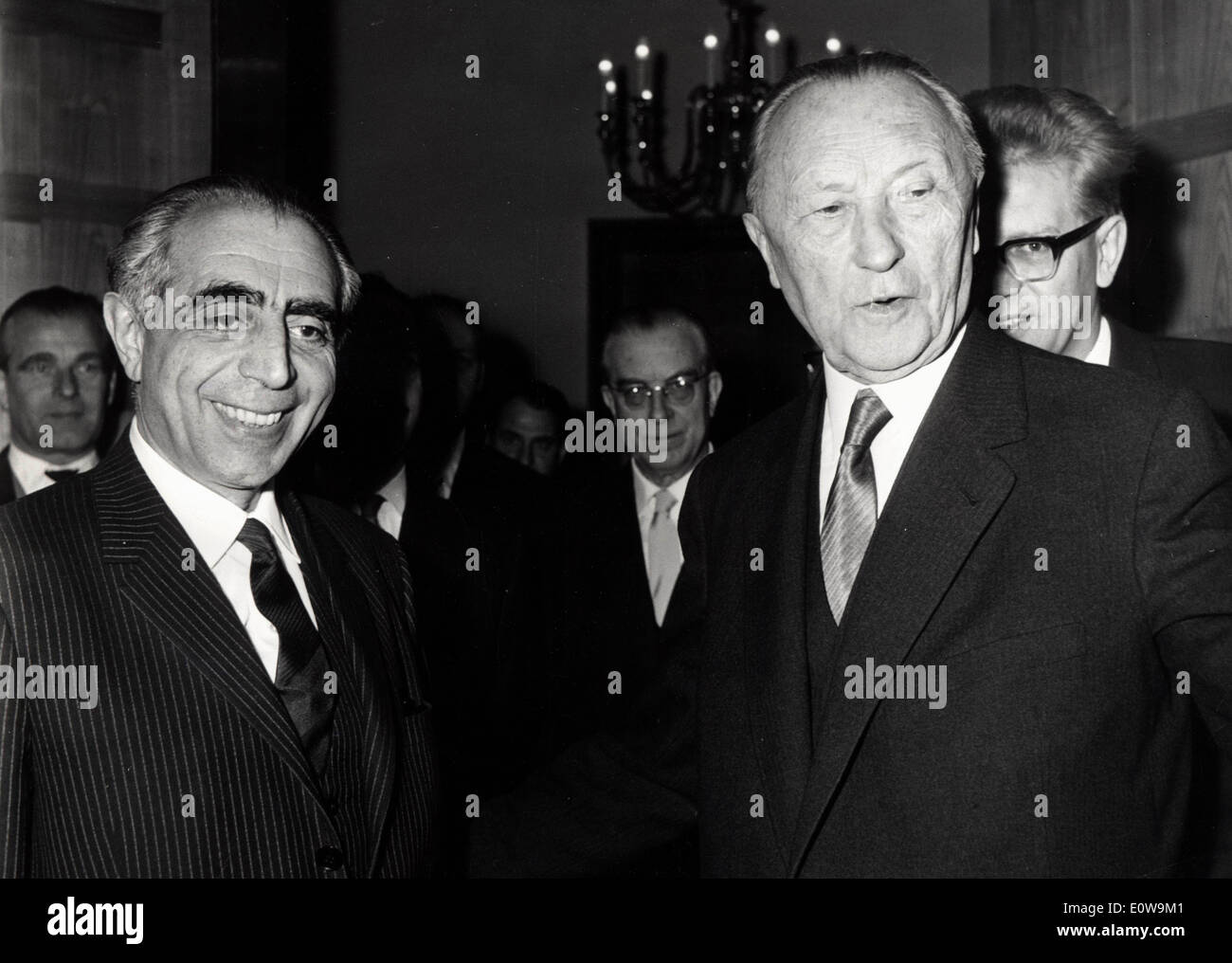 Dr. Ali Amini meets with Dr. Konrad Adenauer Stock Photo