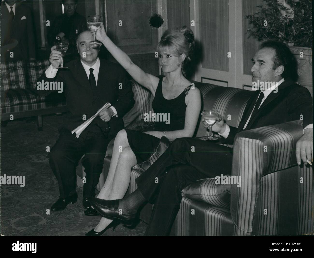 Apr. 04, 1962 Pianist Gilbert Becaud and Actress Brigitte Bardot in Luxembourg APRES Stock Apr. 04, 1962 Pianist Gilbert Becaud and Actress Brigitte Bardot in Luxembourg APRES Stock