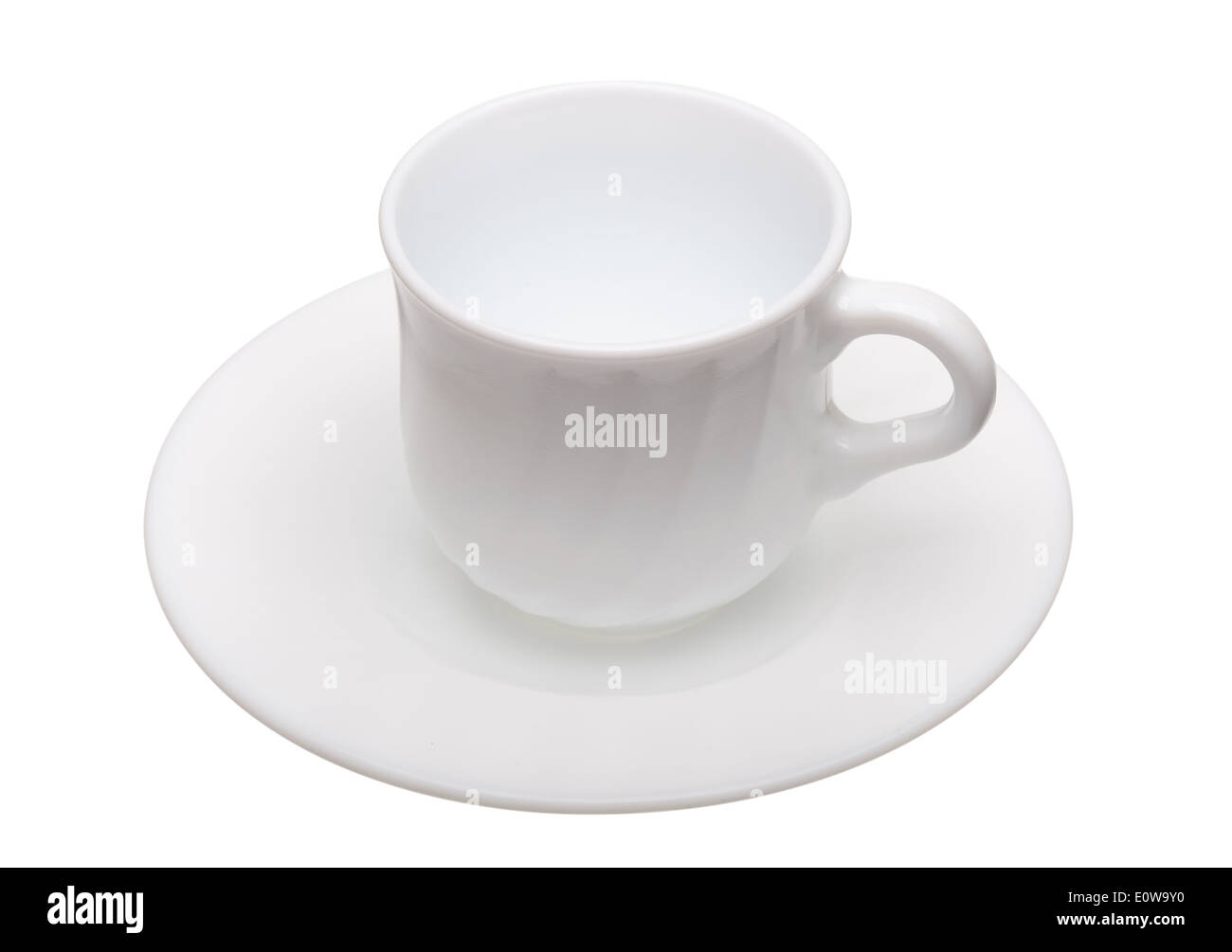 White coffee cup with saucer on a white background, isolated Stock ...