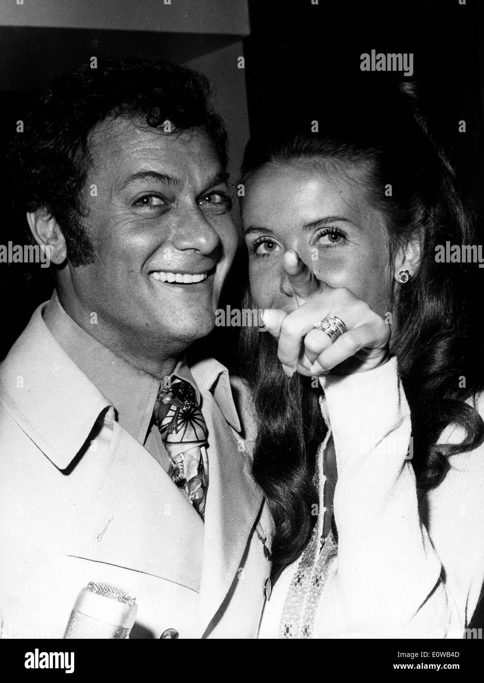 Actor Tony Curtis and wife Christine Kaufmann Stock Photo