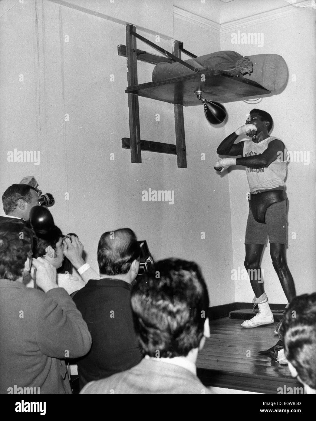 Boxer Jose Legra at practice Stock Photo