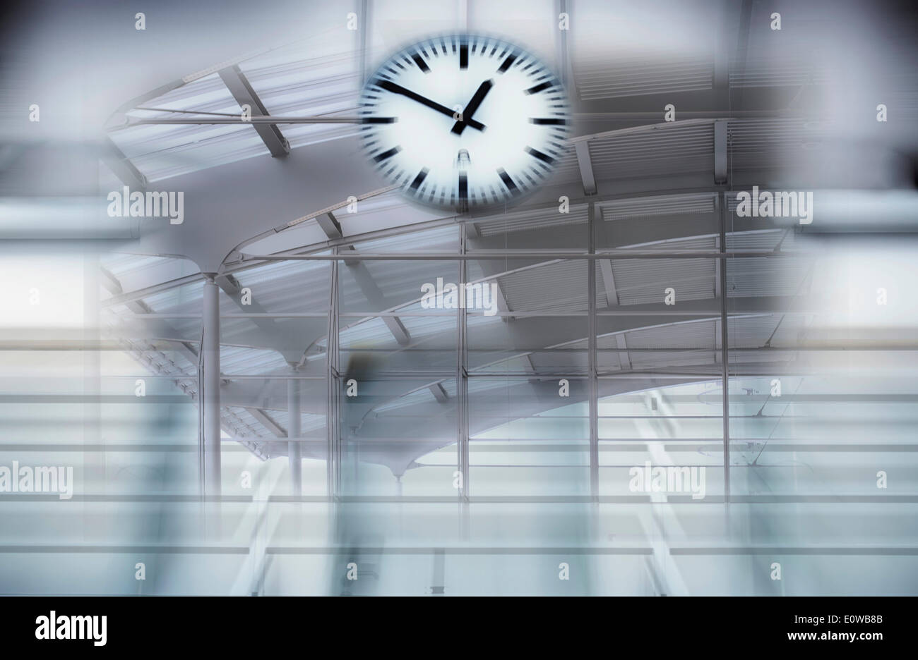 Clock in a hall Stock Photo Alamy