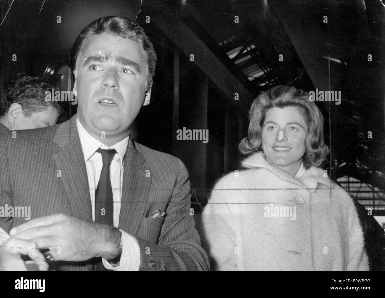 Actor Peter Lawford at airport with Patricia Kennedy Stock Photo