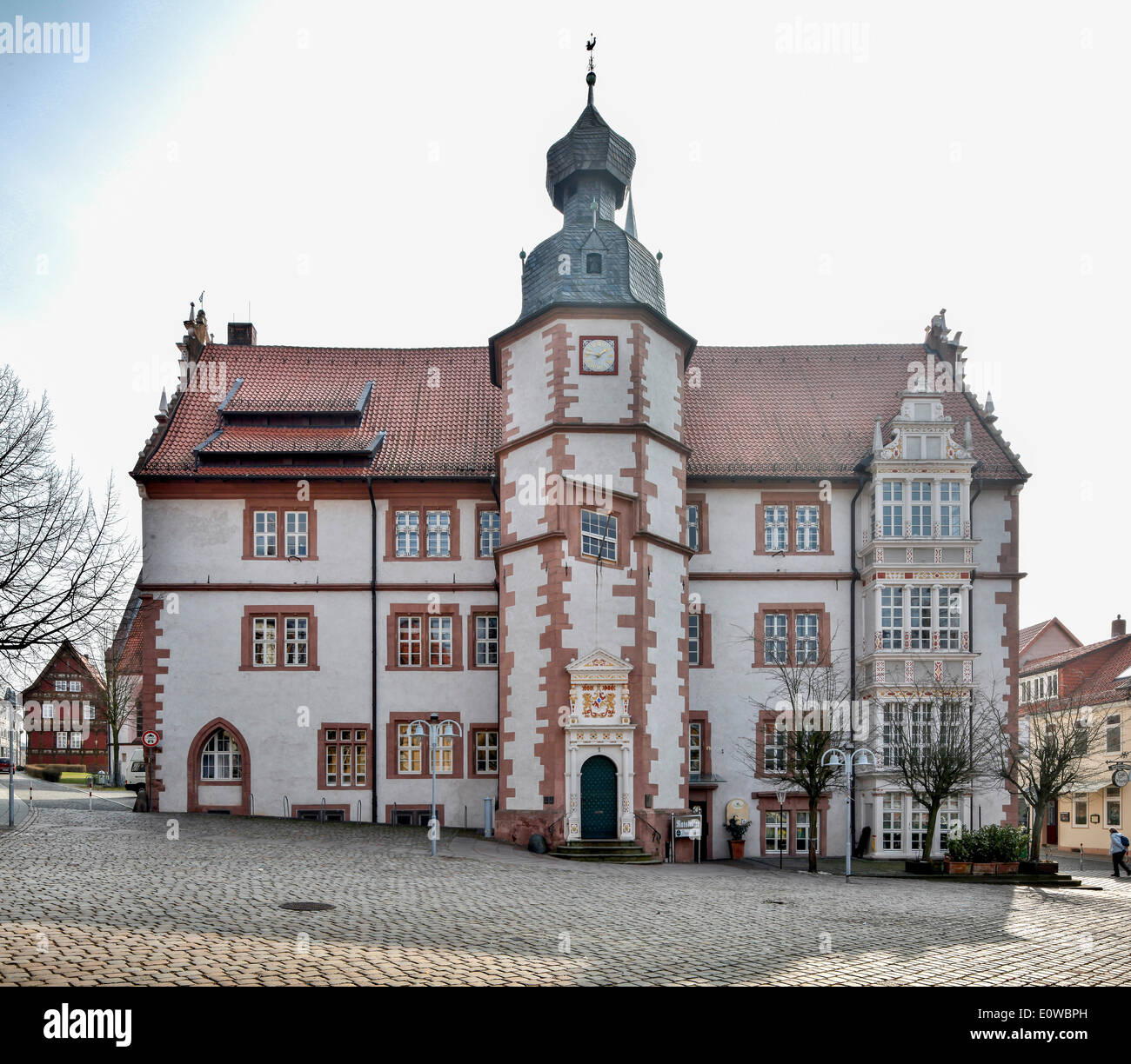 Historic Town Hall, Weser Renaissance, market square, Alfeld an der Leine, Lower Saxony, Germany Stock Photo
