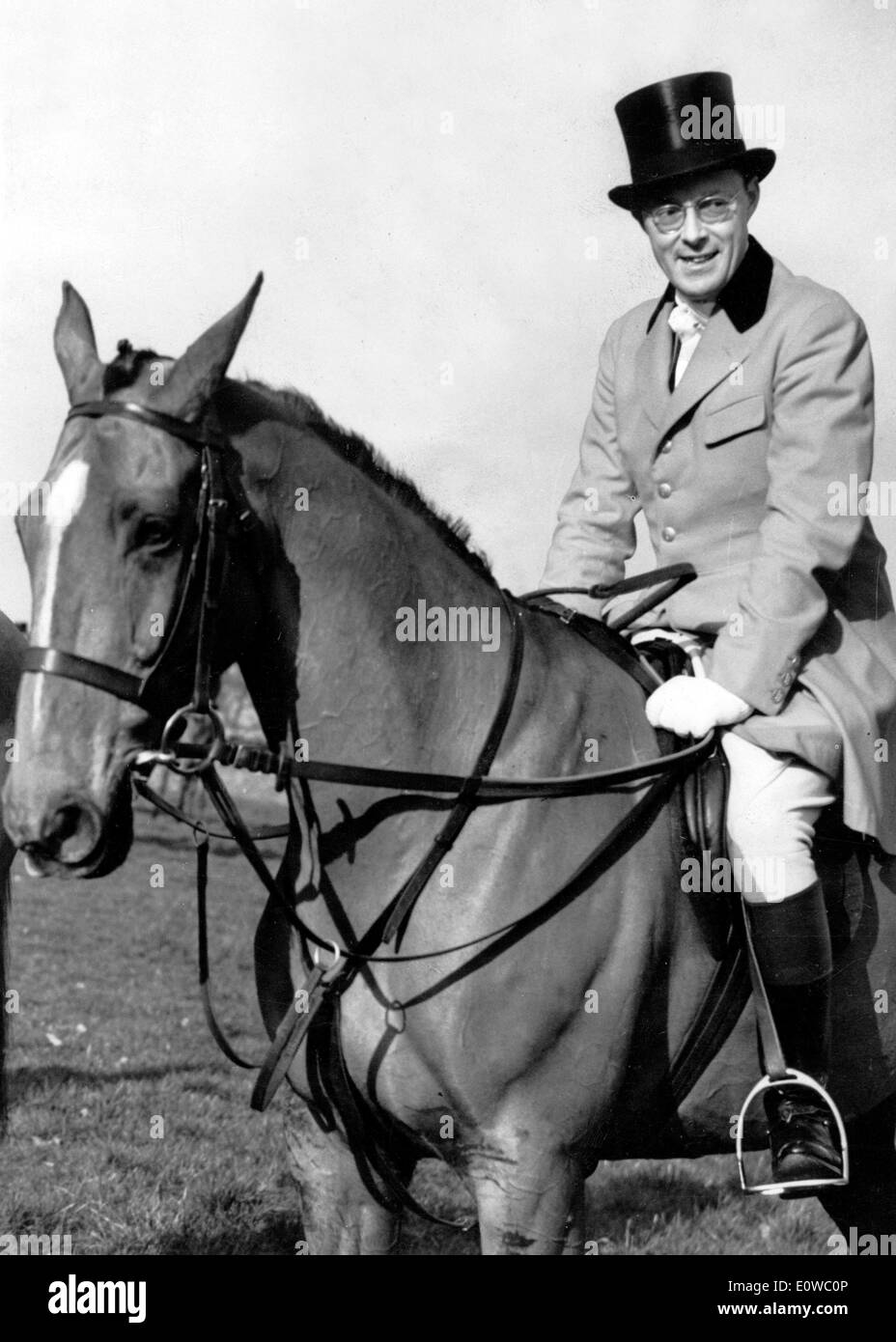 Prince Bernhard riding horseback Stock Photo