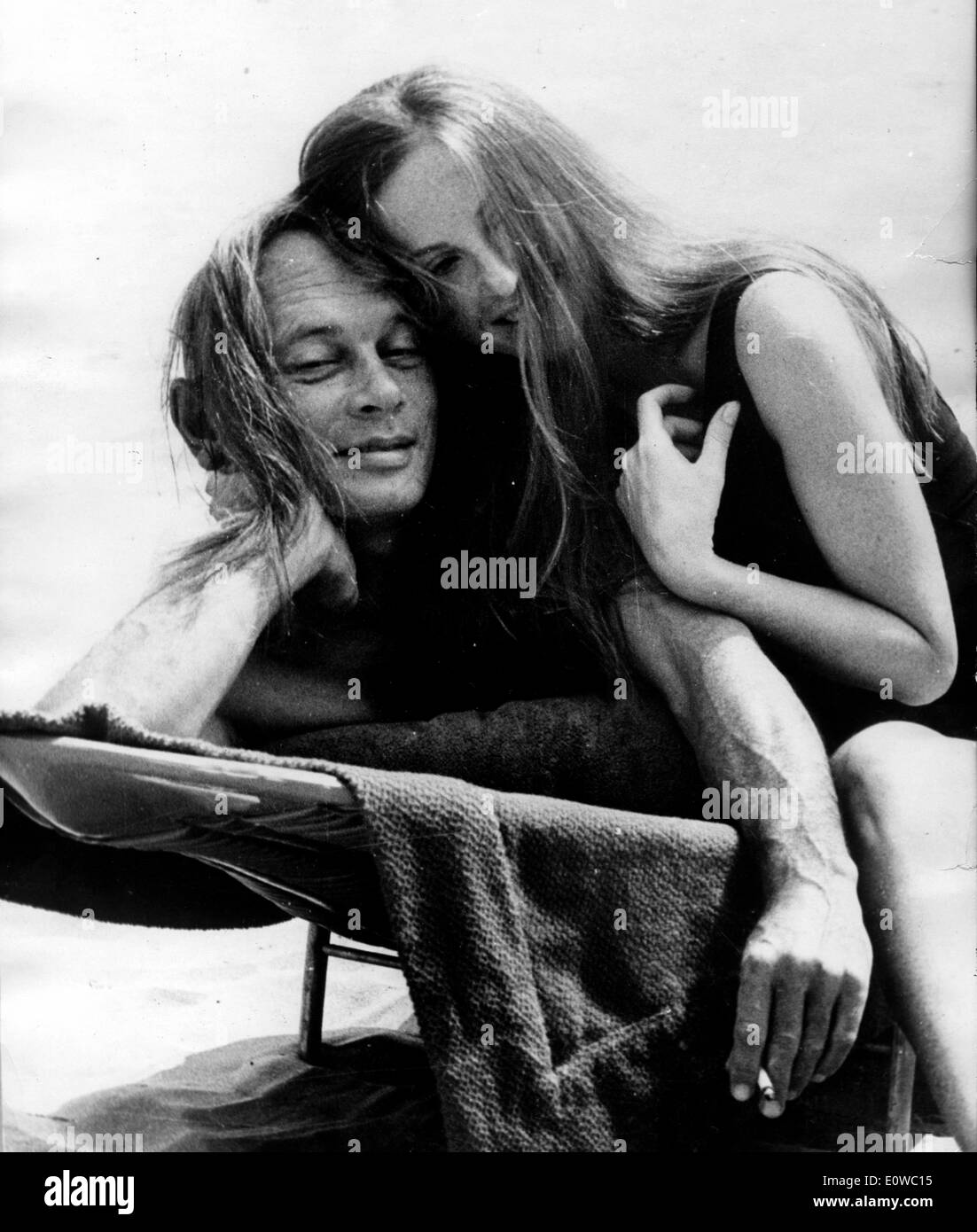 Actor Yul Brynner and wife Doris Kleiner Stock Photo