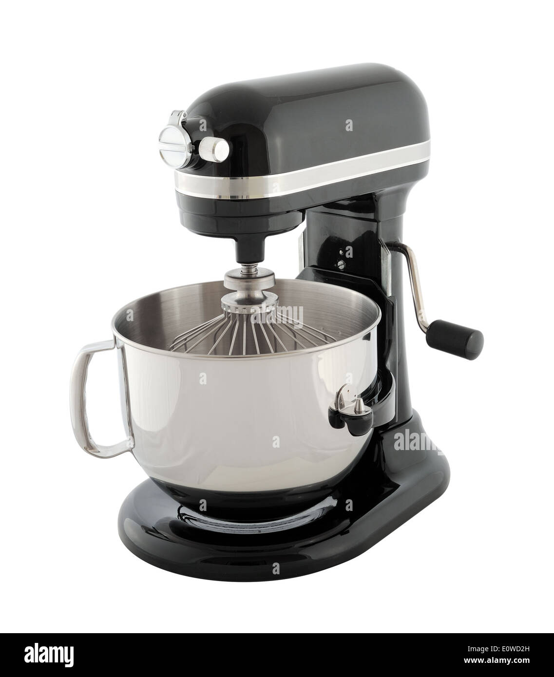 Kitchen appliances - black planetary mixer, isolated on a white background Stock Photo