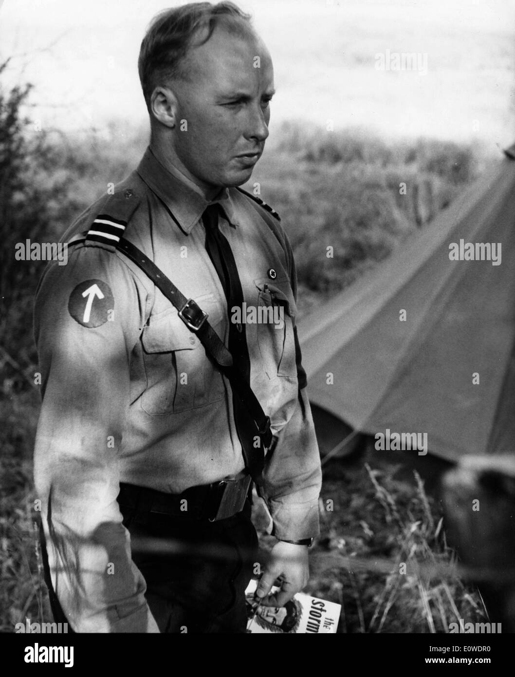 Soldier at Nazi camp Stock Photo