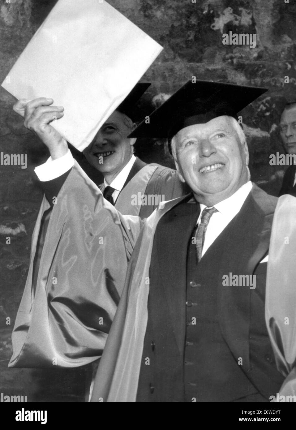 Actor Charlie Chaplin is awarded a doctorate Stock Photo