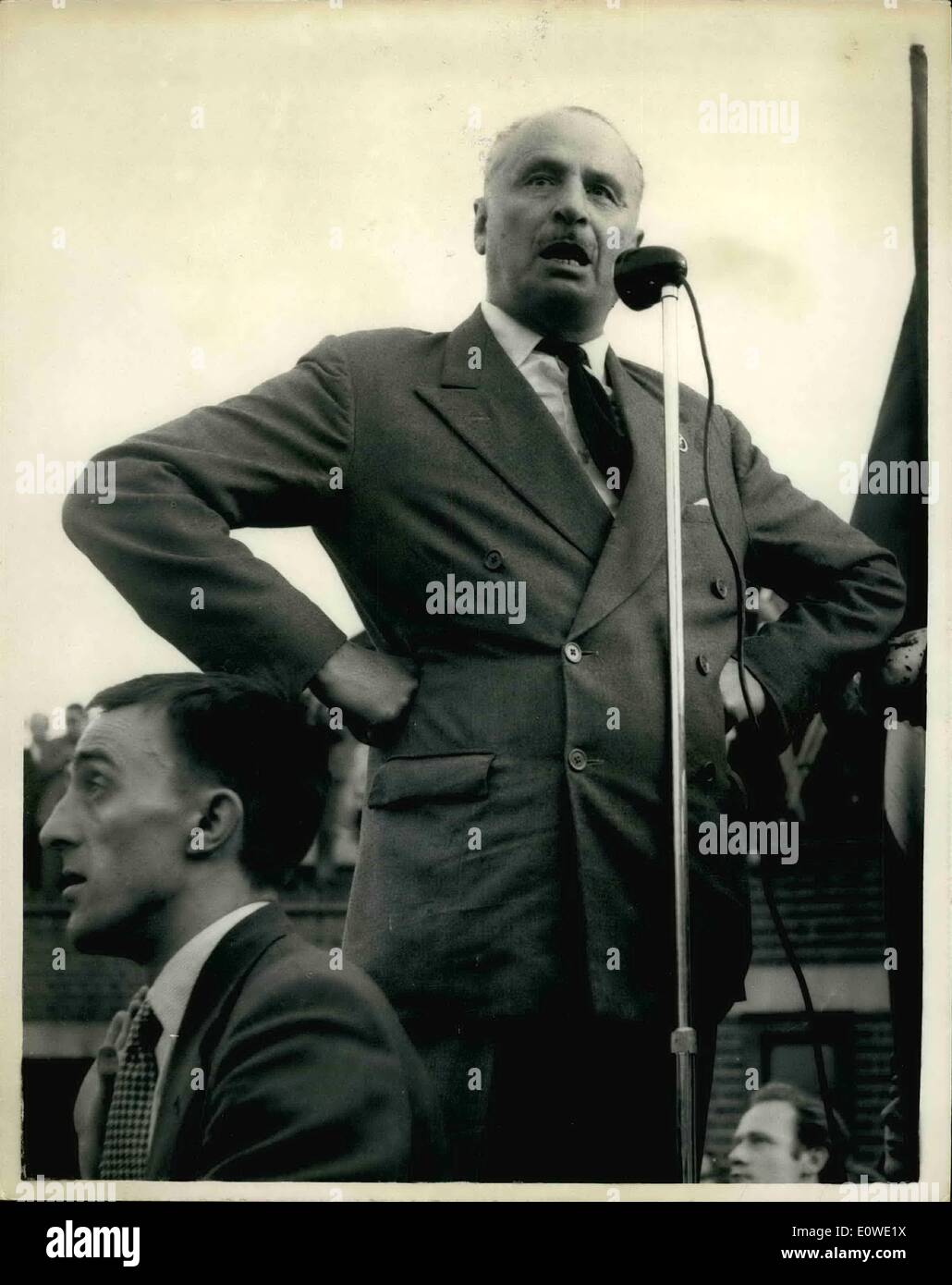 Jul. 07, 1962 - Mosley Riots Today Photo Shows:- Sir Oswald Mosley speaking in Ridley Road, Dalston. ne P Stock Photo