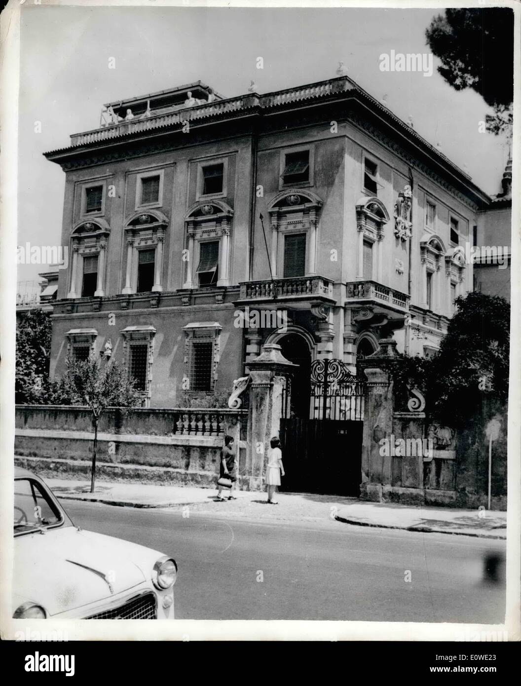 Jul. 07, 1962 - Rainier seeks refuge in Rome from de Gaulle?.: Prince Rainier has brought a new villa in Rome and is spending &pound;50,000 refbishing it. Ostensibly it is for a new legation, but well-informed sources reveal that the Prince is thinking of abdioating over a struggle with de Gaulle who is determined to end Monaco's tax privileges. From this month, all Monegasques must register as aliens in France; if no new agreement is reached by October 1, Monaco will become a foreign state ringes by customs Stock Photo