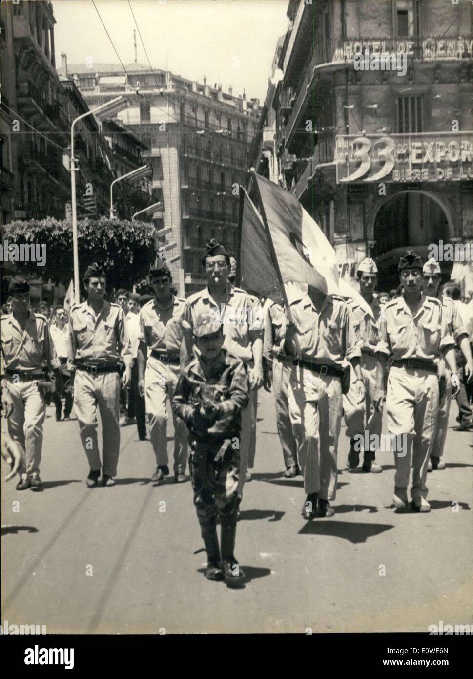Jul. 04, 1962 - Members of GPRA for Algiers deployment march Stock Photo