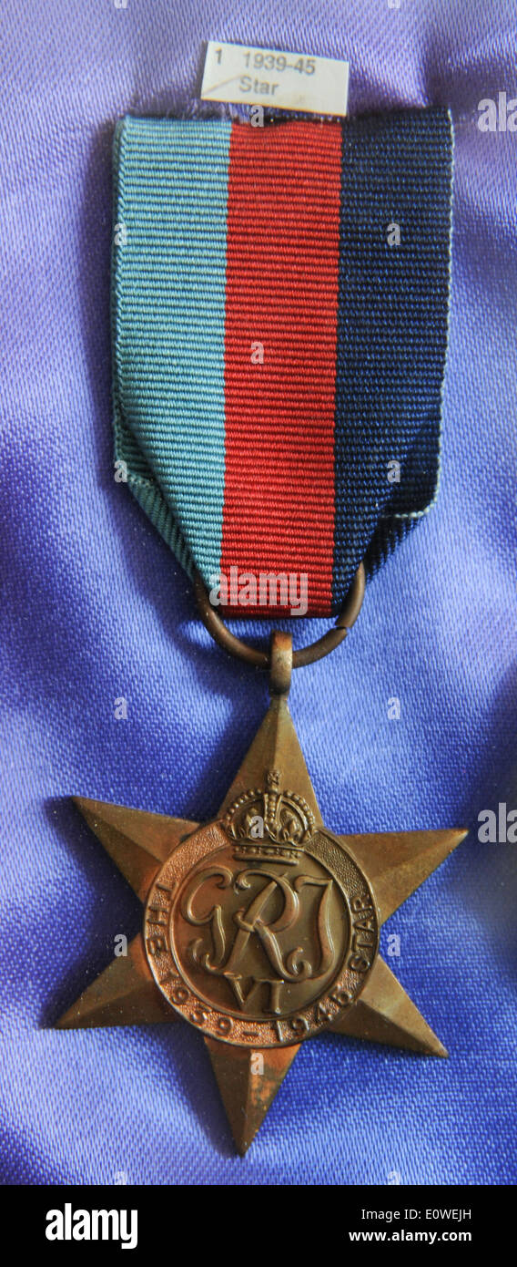 World War Two British Service Medals UK The 1939-45 Star Stock Photo