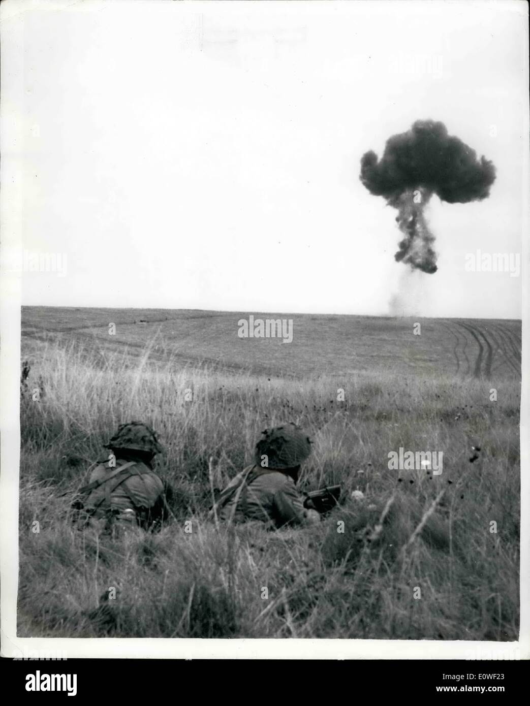 Aug. 08, 1962 - Gurkhas Take Part In Nuclear Exercise Cross Belt On Salisbury Plain: About 1,400 Gurkha troops took part in the Stock Photo