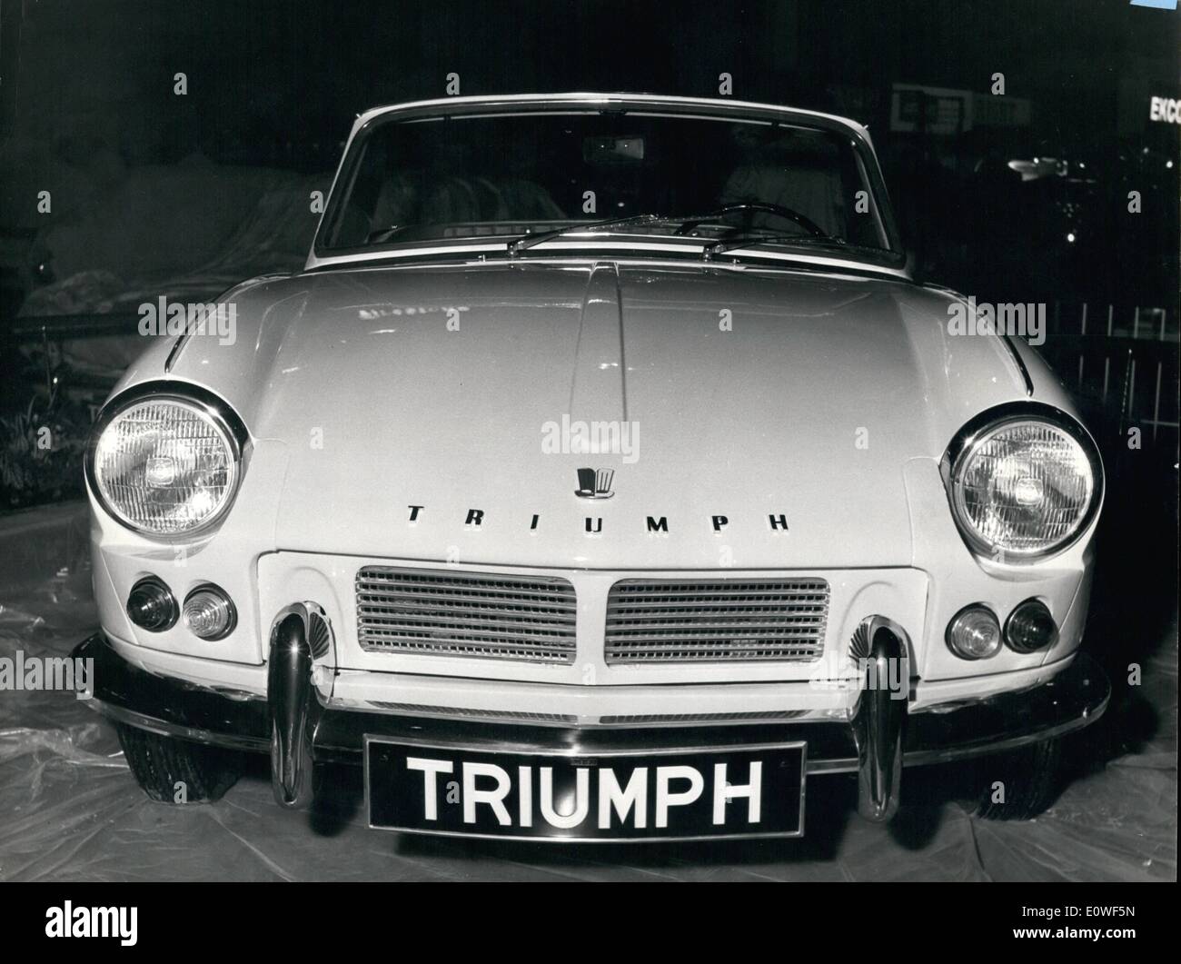 Oct. 10, 1962 - New Cars At Earls Court: The new British are arriving at Earls Court in London in preparation for the annual motor show which opens there on Wednesday October 17. Photo Shows: A new model from the Triumph factory: The Triumph Spitfire 4, priced at & 729. Stock Photo