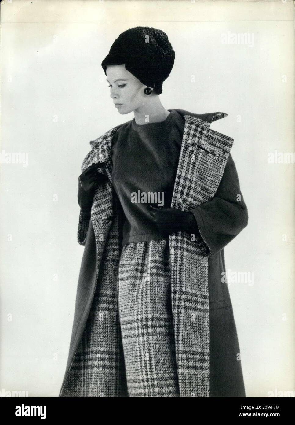 Oct. 16, 1962 - Bernard Sagardoy Coat and Dress Ensemble Stock Photo