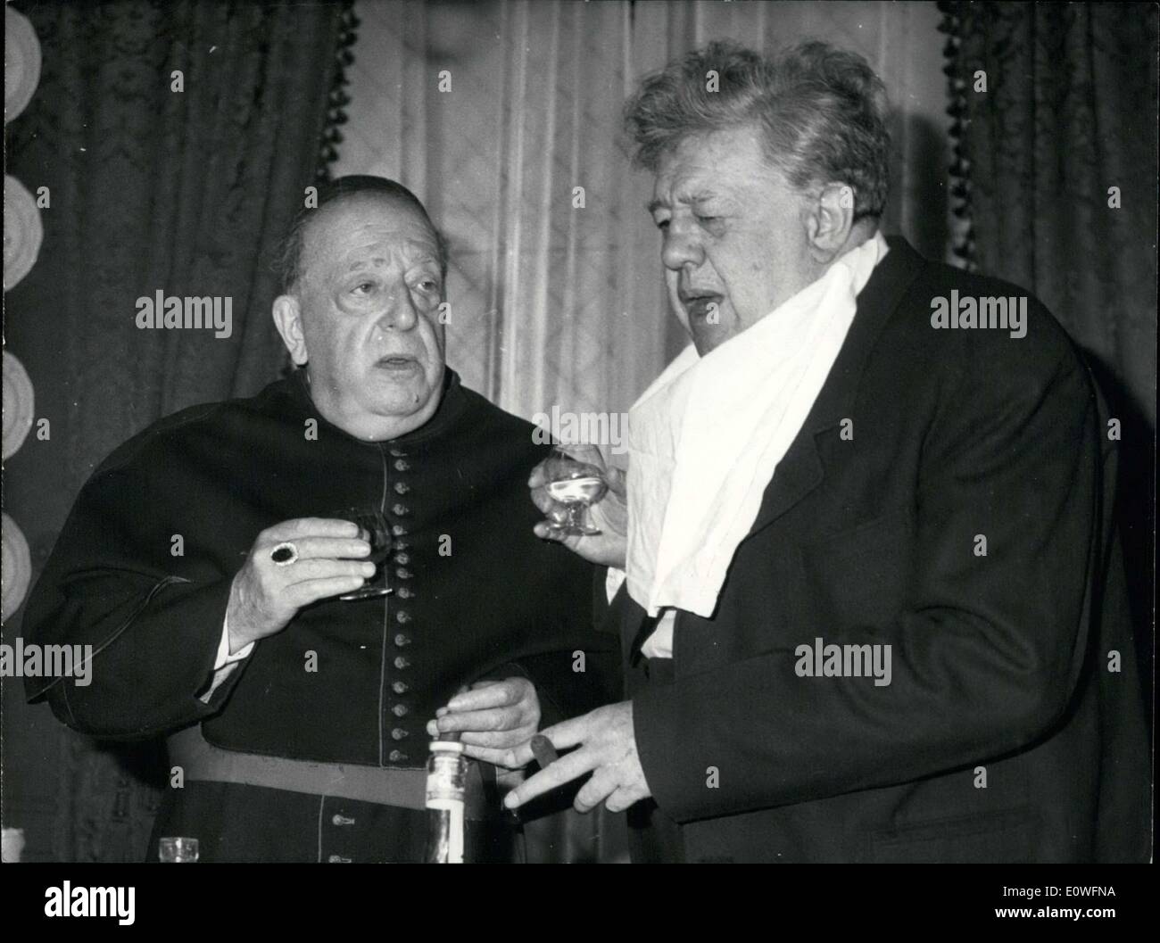 Sep. 02, 1962 - Julien Duvuvier directed the movie. Baroux plays a bishop and Simon plays his childhood friend. : Stock Photo