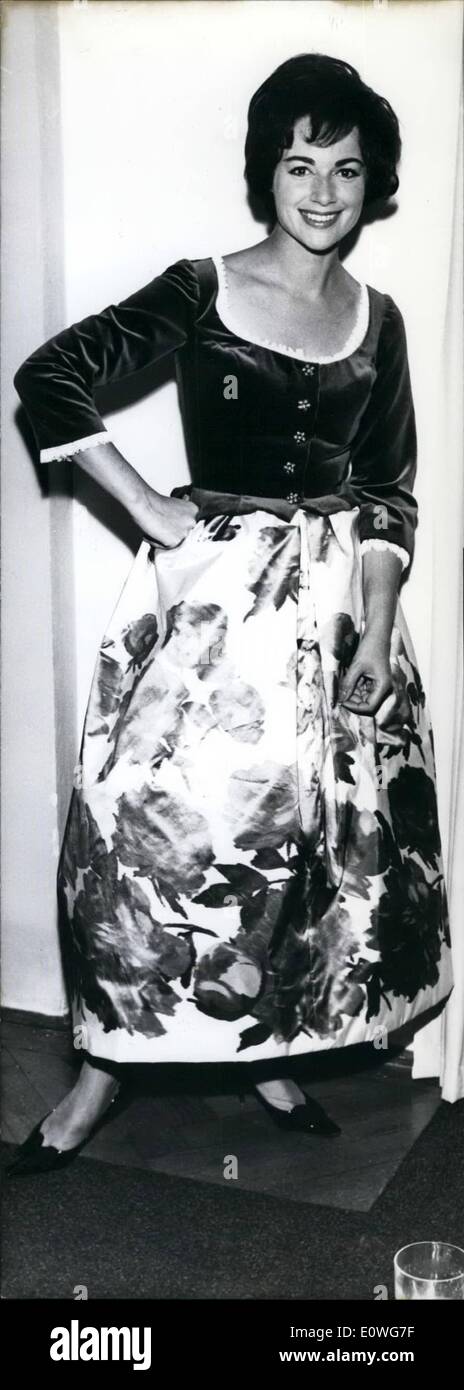 Sep. 09, 1962 - Munich ''Alpine Look'': Munich's Youngest and strangest fashion designer werner Wunderlich (Wunderlich) has designed an evening gown called ''Alpine Look' Stock Photo