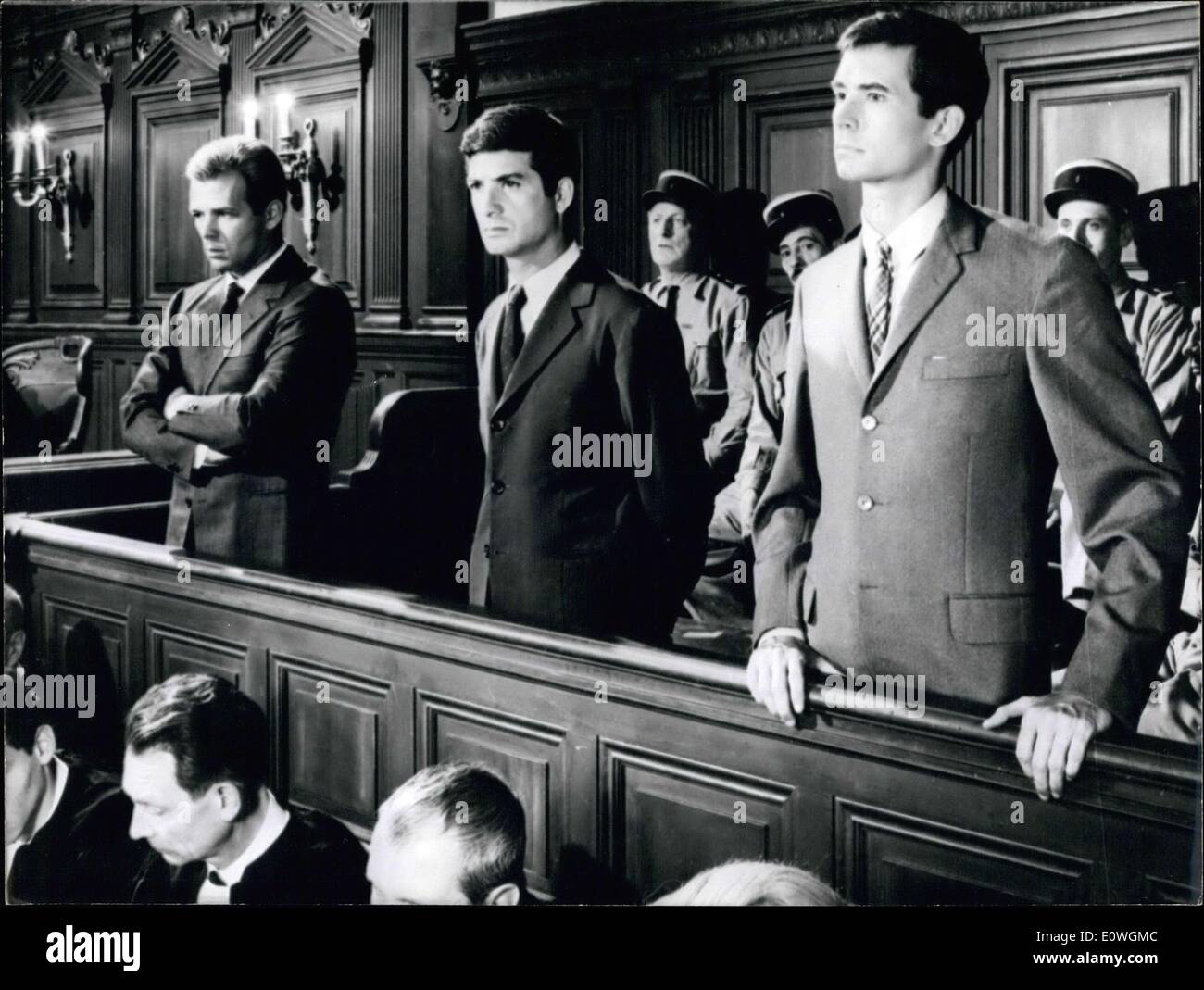 Sep. 10, 1962 - Renato Salvatori, Jean-Claude Brialy, and A.Perkins on Trial .co Stock Photo