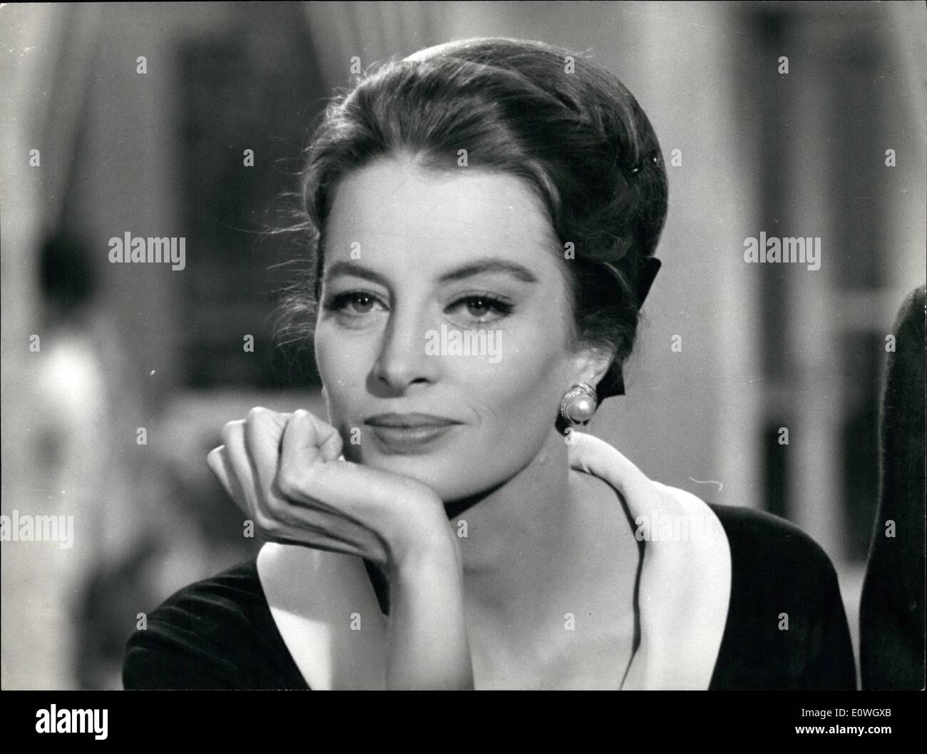 Dec. 12, 1962 - In the Studios of dinecitta CAPUCINE the beautiful former French mannequin, together with a cast of famous actors and actresses, is starring in the film ''The Pink Panther'' and and american production directed by Blake Edwards. PETER SELLERs the english famous comic actor, DAVID NIVEN, american Robert Wagner and our young actress Claudia Cardinale are among the selected cast of the film. CAPUCINE whose beauty is famous all over the world, began her cinematographic career only two years ago, when she was noticed by a fashion cameraman who decided to make her a star Stock Photo