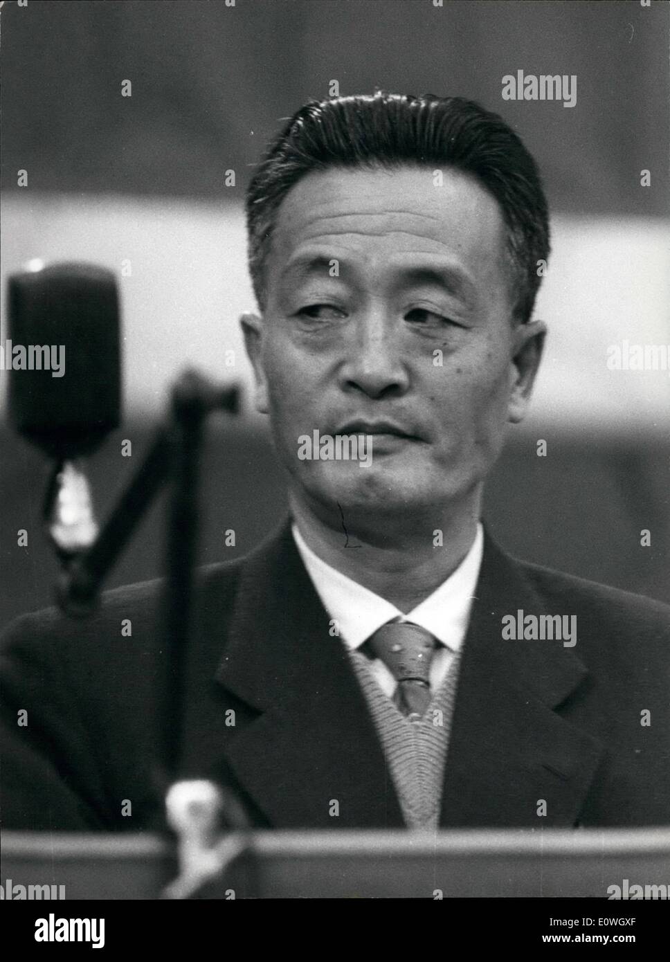 Dec. 12, 1962 - Rome, 4th December 1962. Still continuing at Palazzo of Congress in the Eur sone the tenth Congress of Italian Communist Party, to which take part some of the most important leaders of Communist countries. OPS: The Chinese delegate Chao Yi-Ming speaks to the congress Stock Photo