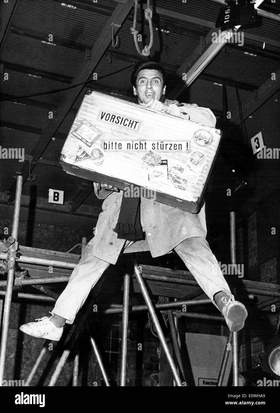 Stuntman Armin Dahl taping a TV show Stock Photo Alamy