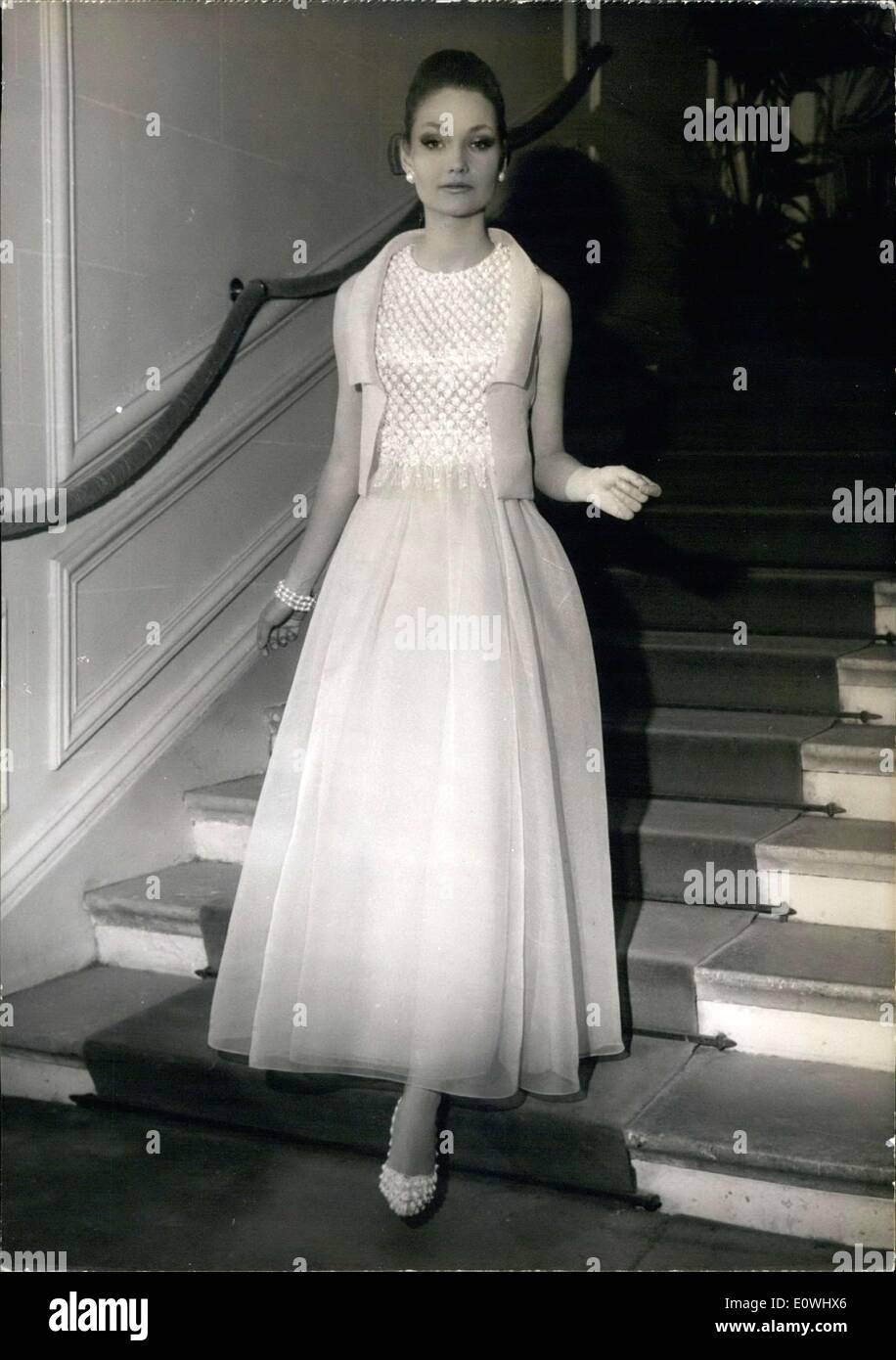 Feb. 08, 1963 - Christian Dior's ''Rosine'' Dress Stock Photo