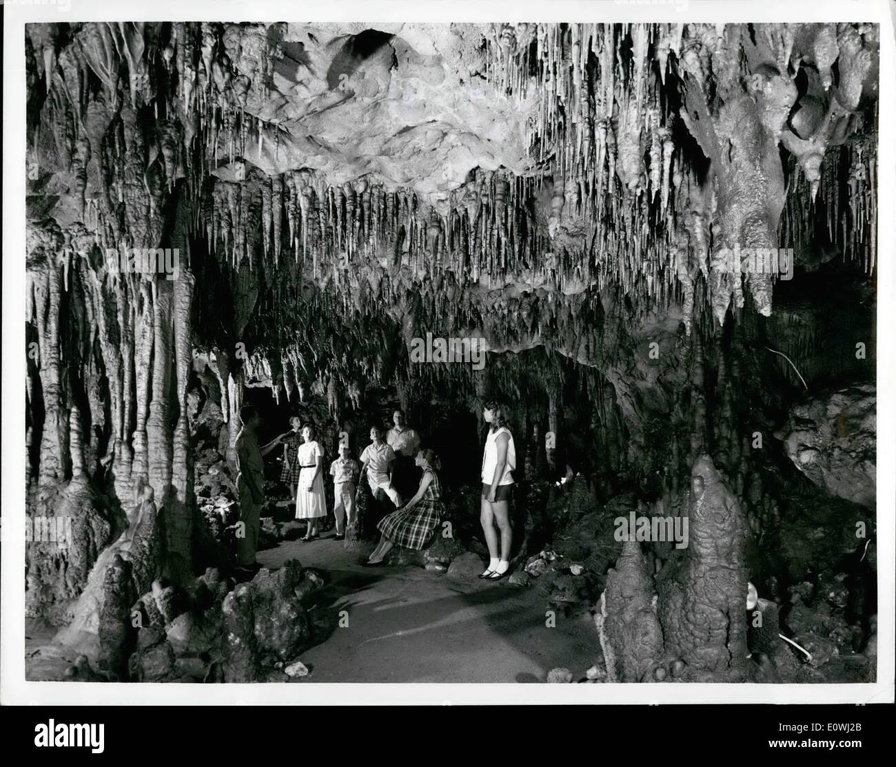 Mar. 03, 1963 - State Of Florida Development Commission Florida News Bureau Tallahassee, Florida Among the many state parks maintained by Florida at points of scenic and historical significance are the Florida Caverns, a network of caves of remarkable beauty. The caves were used by Indians in time of warfare and later used by Southern supporters during the War Between the States. Stock Photo