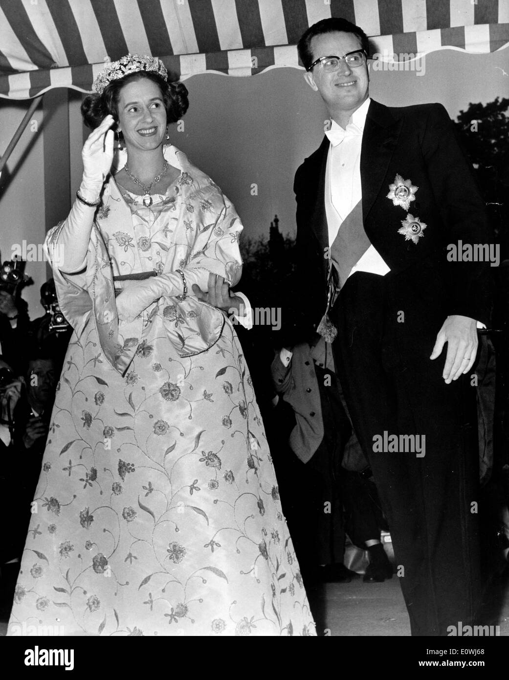 King Baudouin and Queen Fabiola at the Belgian Embassy Stock Photo