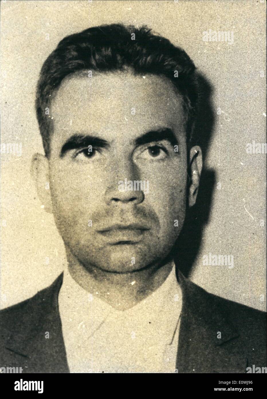 Mar. 03, 1963 - Bastien-Thiry Executed At Dawn... Lieutenant Colonel Bastien-Thiry, leader of the Petit-Clamart conspiration, and sentenced to death by the Military Court, has been executed at dawn. The two other conspirators, Bougrenet de la Tocnaye and Prevost reprieved by the President of the Republic. Ops: Portrait of Lt.-Col. Bastien-Thiry. Stock Photo