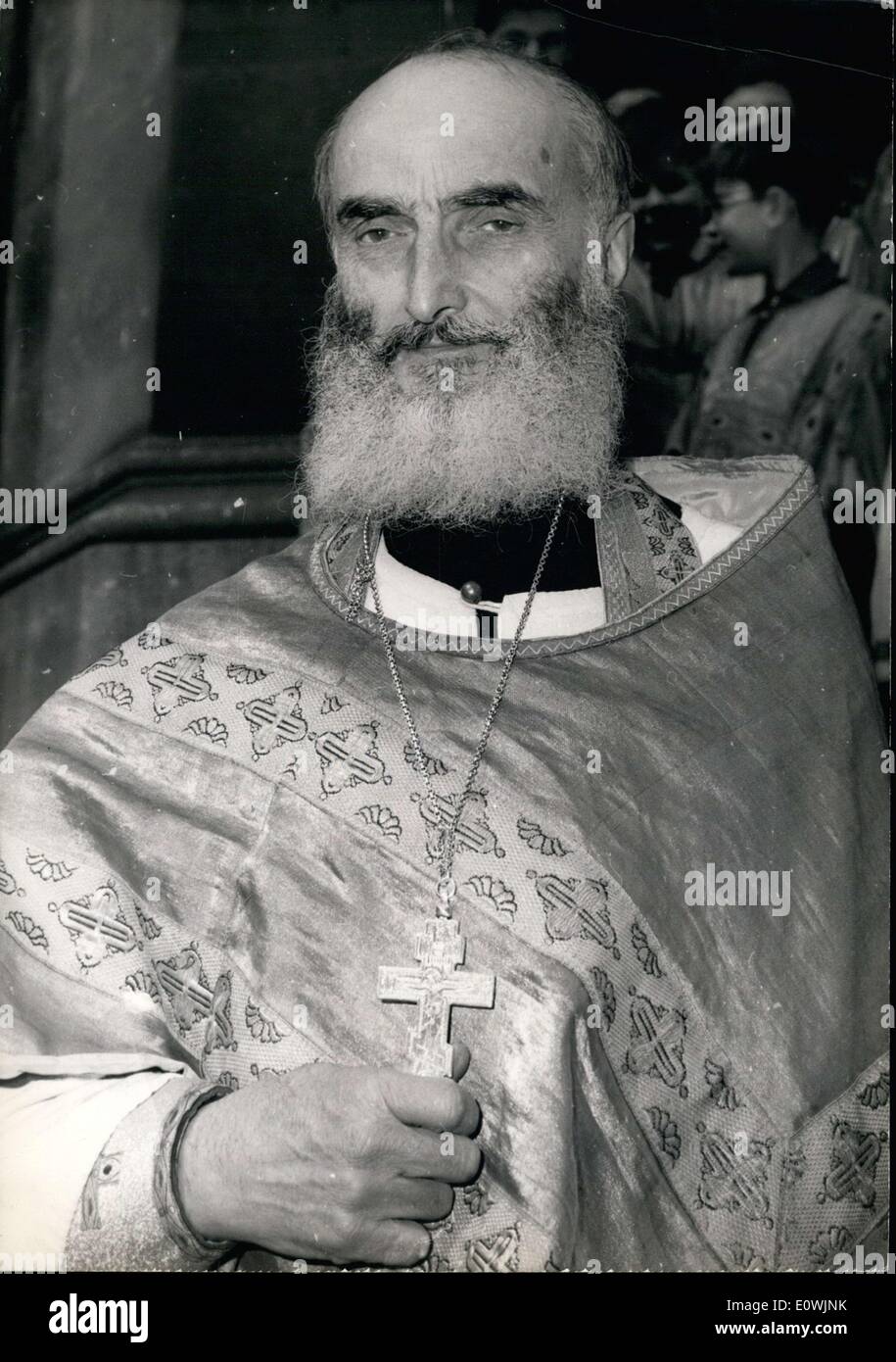 Mar. 17, 1963 - This morning in a Russian Church on Rue Darue, Prince Nicolas Obolenski was ordained as an orthodox priest. A former military officer who decided to become a priest when his wife was shot by Nazis, he finally realized his goal this morning after working to take care of his mother (who recently passed away) Stock Photo