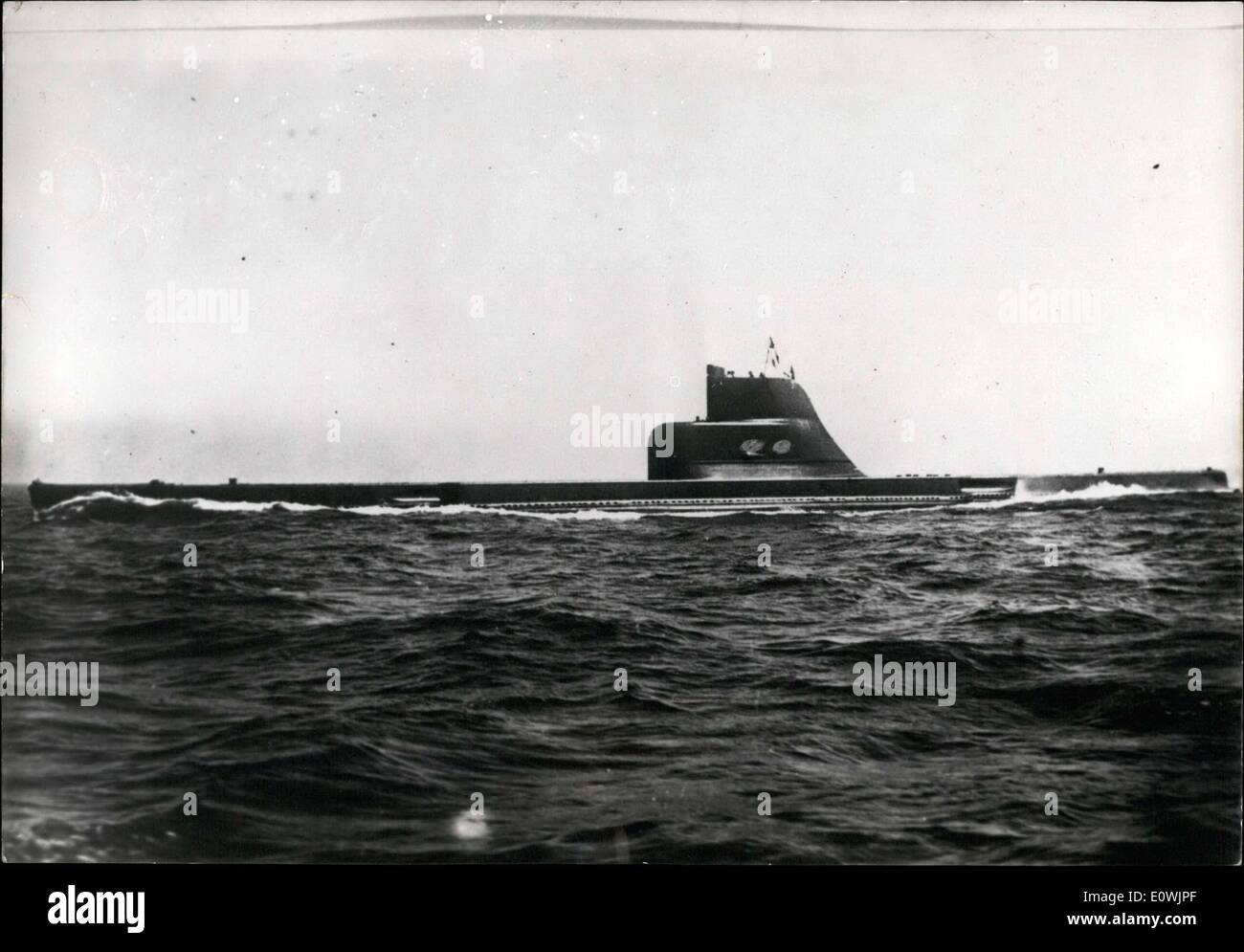 Mar. 24, 1963 - New Submarine Launching into Service: ''Andromede' Stock Photo