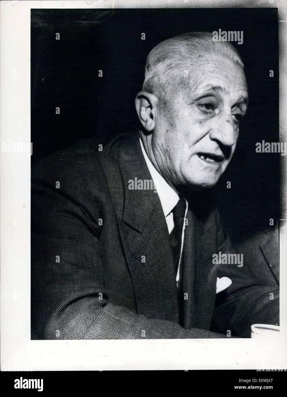 Jun. 06, 1963 - Argentina : Dr Arturo Illia candidate for union civics radical Del pueblo at the July 7, 1963 Argentine presidential elections. Stock Photo