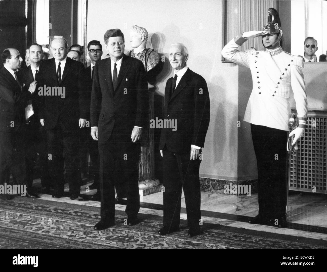 President Kennedy and Antonio Segni at the Qurinale Palace Stock Photo