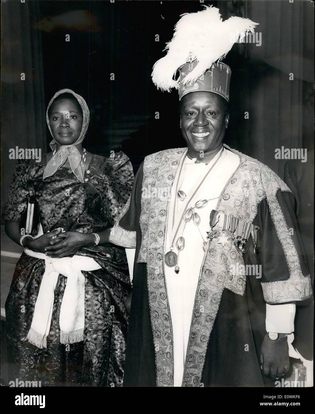 Jul. 07, 1963 - Knighthood for Uganda; Sir William Wilber Force Kajumbula Nadiope of Uganda pictured at Buckingham Palace, London Stock Photo
