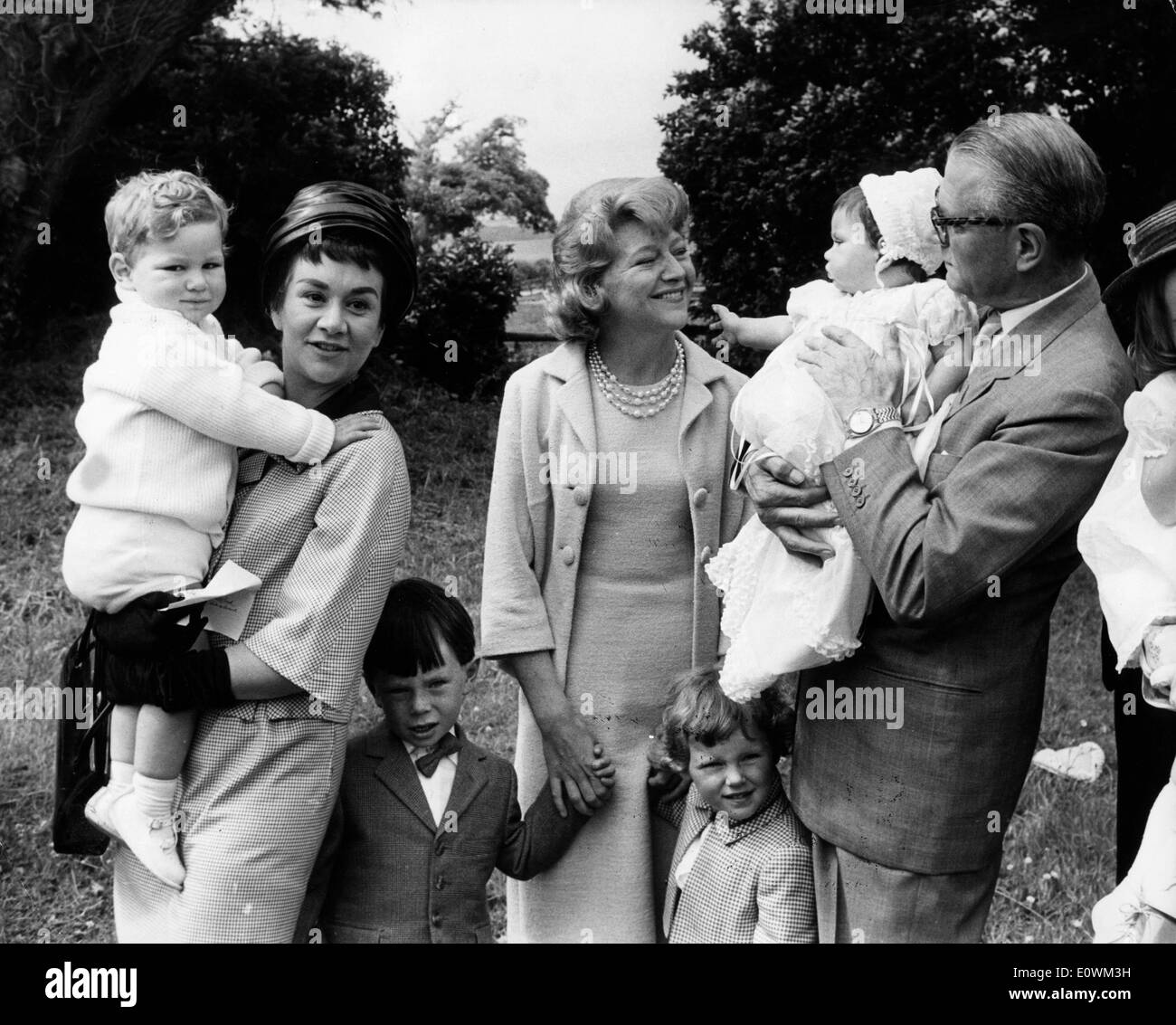 Actor Laurence Olivier's daughter's christening Stock Photo