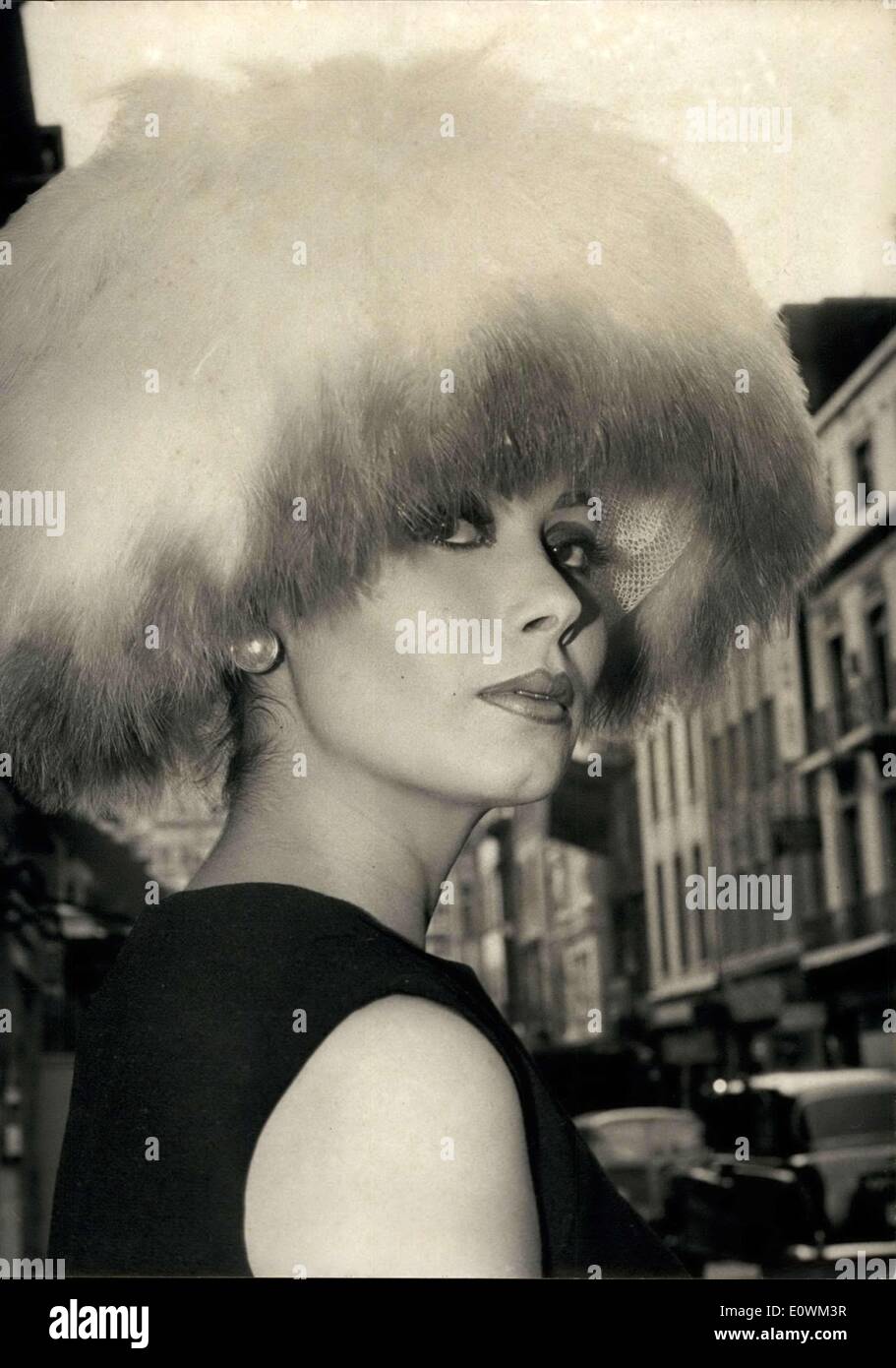 Jul. 16, 1963 - New Hats On Show In London Feathered Style; Styles from the Autumn - Winter collection by the Associate Members Stock Photo