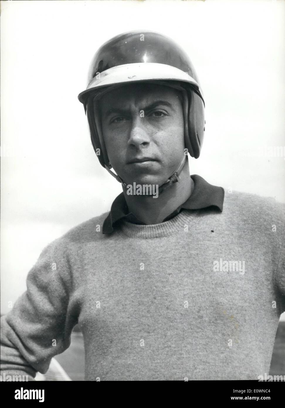 Oct. 10, 1963 - Antonio Ascary aged 21 the son of famous motorcar driver champion Alberto Ascari dead on 1955 during a test of a Ferrari on the autodrome of Monza, wants to emulate his great father. In spite of bad destiny that seems to follow Ascari family (his grandfather dead on 1929 testing a car and was a big champion for many years), the young Antonio is following a special training course for motorcar drivers at Vallelunga Home's autodrome, under the supervision of Roberto Lippi the famous trainer who has been for years an italian champion. Stock Photo