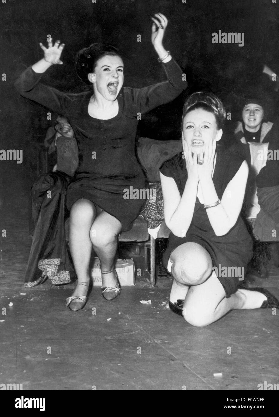 The Beatles fans go crazy at a concert Stock Photo