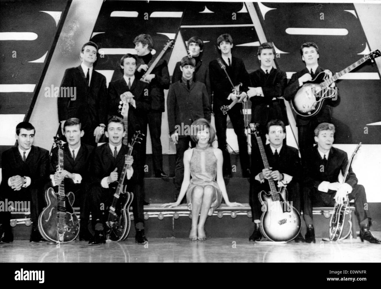 The Beatles as part of the Liverpool Sond for TV. Stock Photo