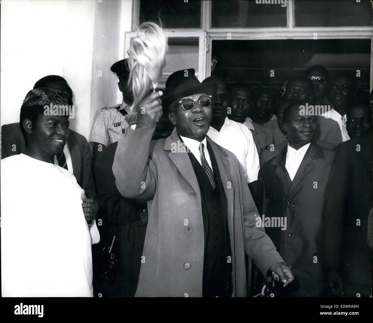 Oct. 10, 1963 - Big welcome for Dr. Banda: The Nyasaland Prime Minister Dr. Hastings Banda was greeted by a large crowd when he Stock Photo