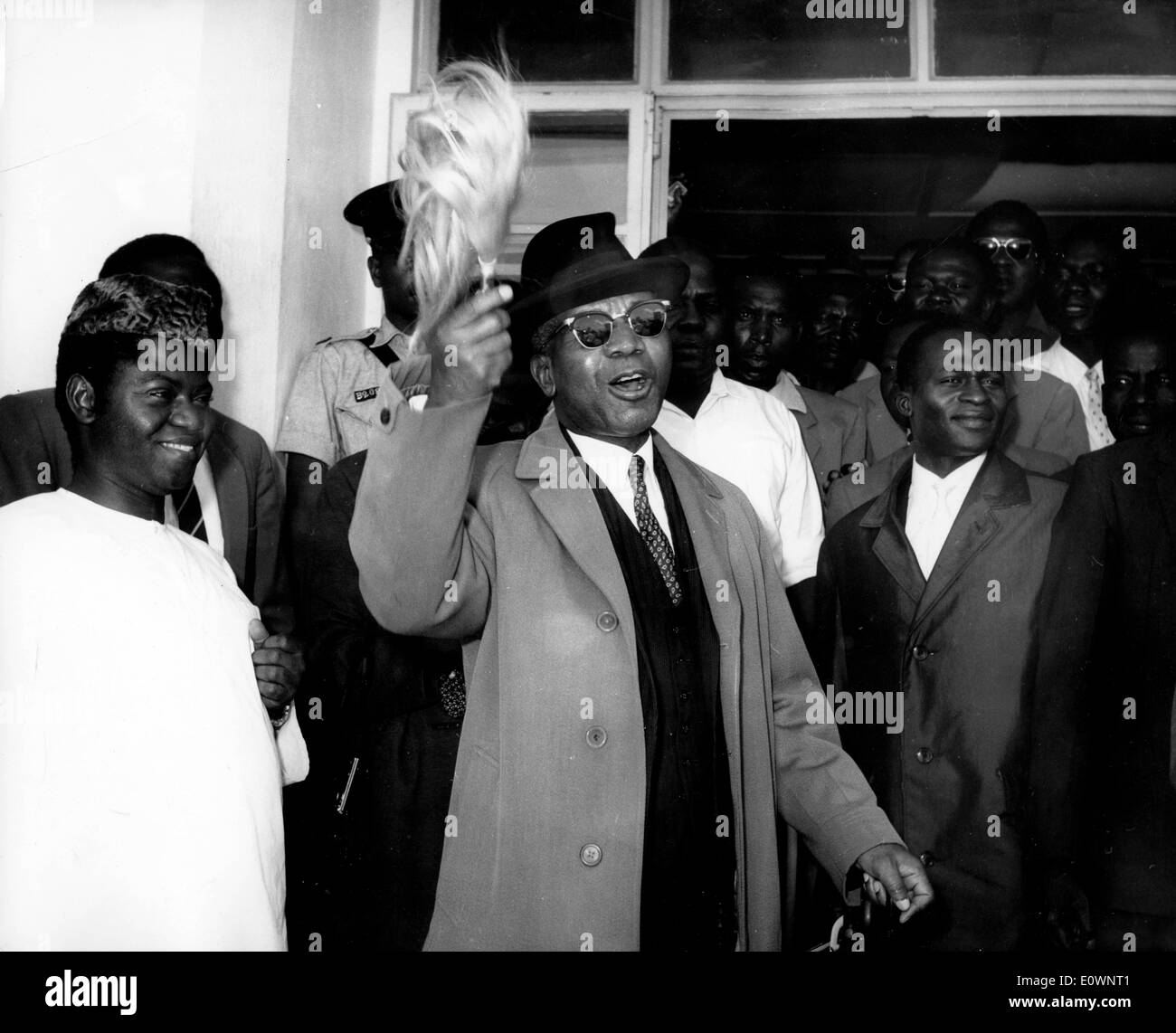 Dr. Hastings Banda being welcomed at the Dar Es Saalam Airport Stock Photo