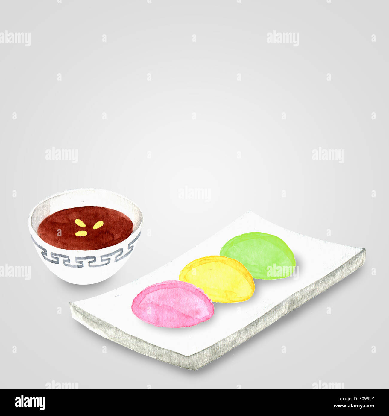 Traditional korean rice cakes with bean paste stock photo alamy